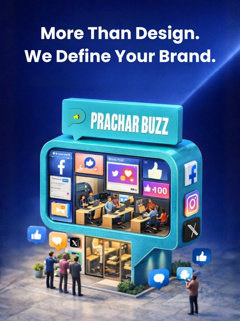 Creative visual showing services of a branding agency in Patna with logos, color palettes, and brand identity elements.